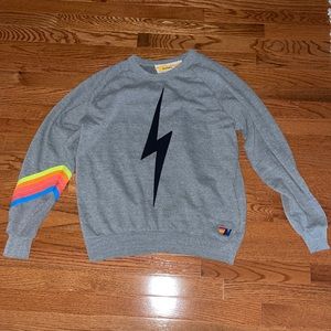 Aviator nation lighting bolt crew neck